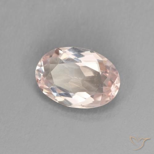 Morganite flamant rose naturelle coupe ovale, 0,74 ct, VVS-VS
