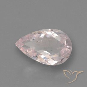 Morganite Ton rose corail naturelle En forme de poire, 0.66 ct, VS