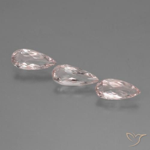 1.24ctw Naturel Rose moyen-léger Morganite, En forme de poire, VVS-VS