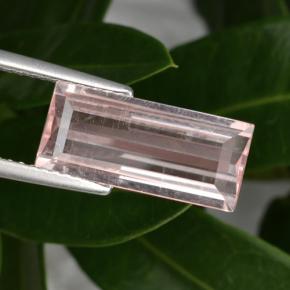 Morganite rose naturelle baguette, 3,31 ct, VS