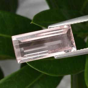 Morganite rose naturelle baguette, 3,31 ct, VS
