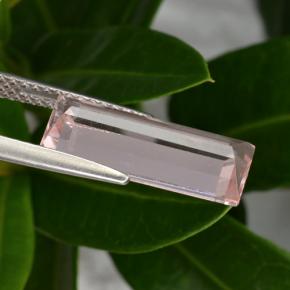 Morganite rose naturelle baguette, 3,31 ct, VS