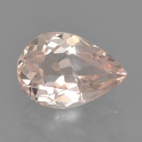 Morganite rose naturelle en forme de poire, 0,64 ct, VVS