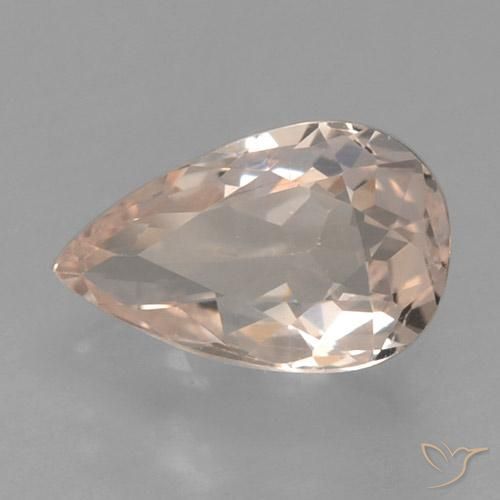 Morganite Rose très clair naturelle En forme de poire, 0.58 ct, VVS