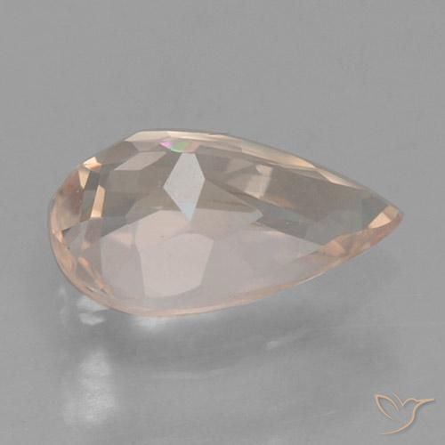 Morganite Rose très clair naturelle En forme de poire, 0.58 ct, VVS