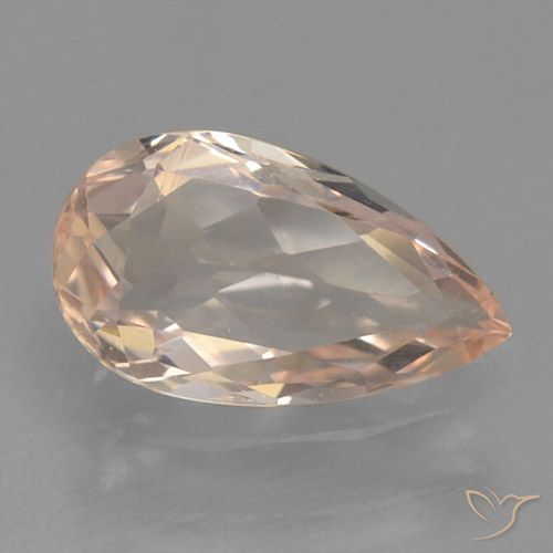 Morganite Rose très clair naturelle En forme de poire, 0.62 ct, VVS-VS
