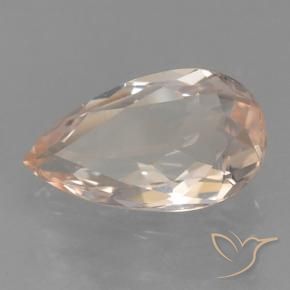 Morganite Rose très clair naturelle En forme de poire, 0.62 ct, VVS-VS