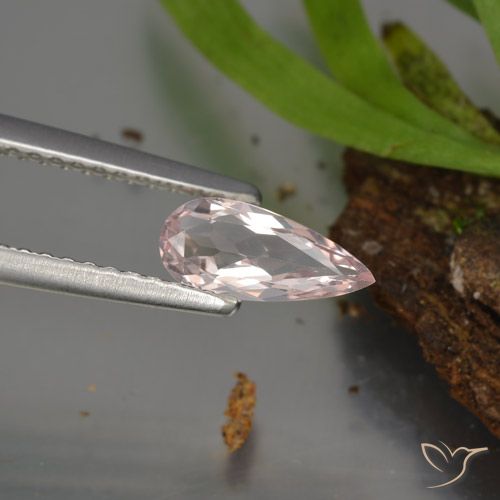 0.44ct Naturel Rose clair Morganite, En forme de poire, VVS-VS