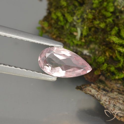 Morganite rose naturelle en forme de poire, 0,66 ct, VS