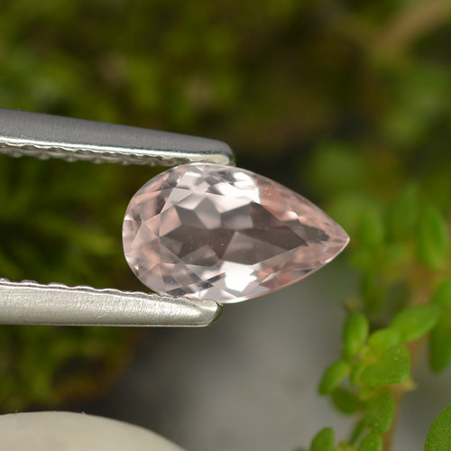 Morganite rose naturelle en forme de poire, 0,54 ct, VVS
