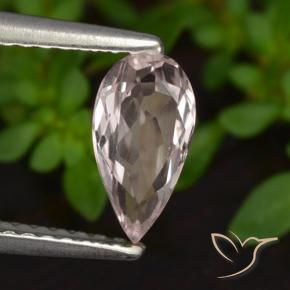 Morganite Ton rose corail naturelle En forme de poire, 0.74 ct, VVS-VS