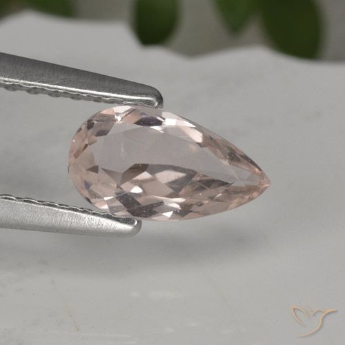 Morganite Rose très clair naturelle En forme de poire, 0.57 ct, VS