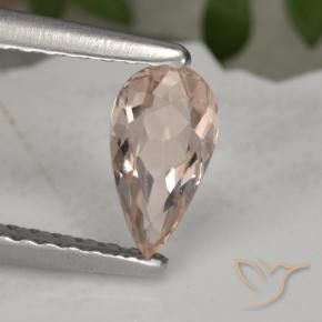 Morganite Saumon Rose naturelle En forme de poire, 0.49 ct, VVS-VS