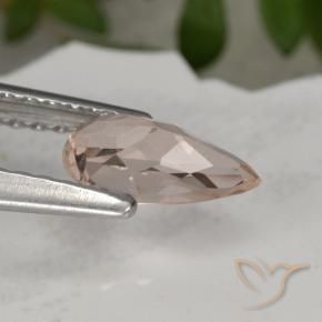 Morganite Saumon Rose naturelle En forme de poire, 0.49 ct, VVS-VS