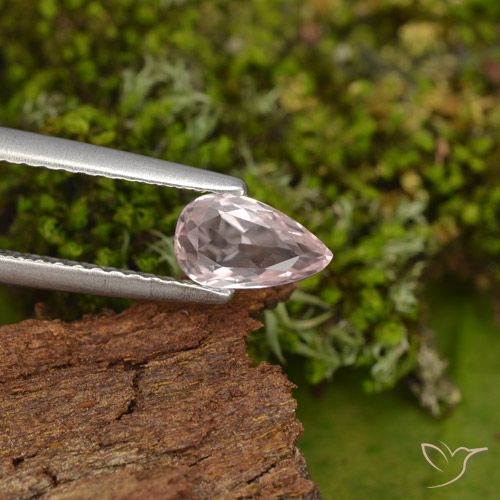 Morganite Rose clair naturelle En forme de poire, 0.48 ct, VVS