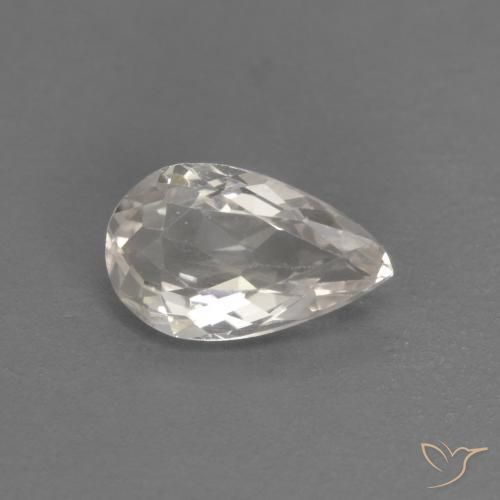 Morganite Saumon Rose naturelle En forme de poire, 0.46 ct, VVS