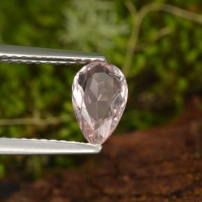 Morganite rose naturelle en forme de poire, 0,64 ct, VVS-VS