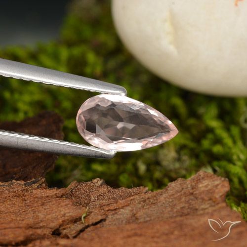 Morganite Rose moyen naturelle En forme de poire, 0.70 ct, VVS