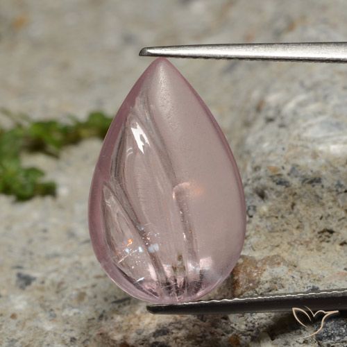 Morganite Rose corail naturelle En forme de poire, 7.10 ct, Transparent