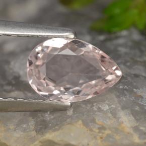 Morganite rose naturelle en forme de poire, 0,81 ct, VVS