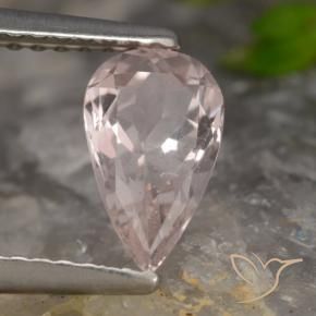 Morganite Flamant rose naturelle En forme de poire, 0.77 ct, VVS-VS