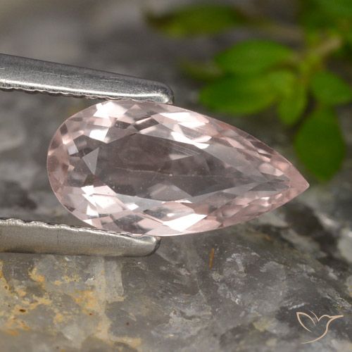 Morganite Rose moyen naturelle En forme de poire, 0.73 ct, VVS-VS