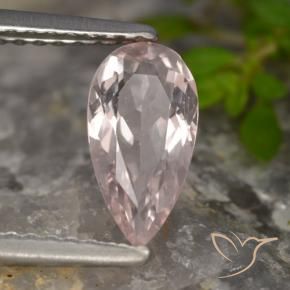 Morganite Rose moyen naturelle En forme de poire, 0.73 ct, VVS-VS