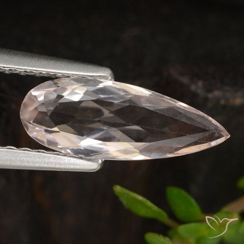 0.85ct Naturel Rose très clair Morganite, En forme de poire, VVS-VS