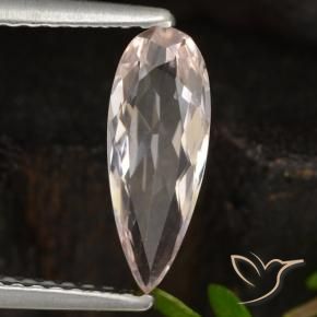 Morganite Rose très clair naturelle En forme de poire, 0.85 ct, VVS-VS