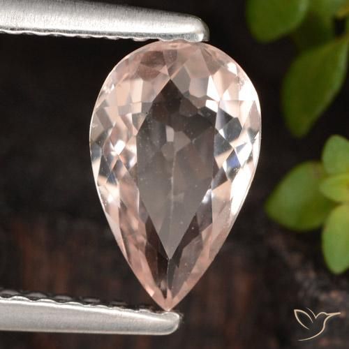 Morganite Rose moyen naturelle En forme de poire, 0.84 ct, VVS