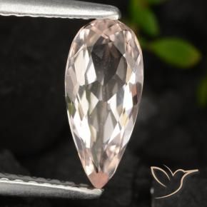 Morganite Saumon Rose naturelle En forme de poire, 0.78 ct, VVS-VS