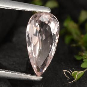 Morganite Saumon Rose naturelle En forme de poire, 0.94 ct, VVS-VS