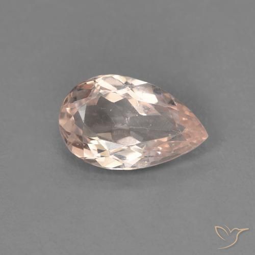 Morganite Rose moyen naturelle En forme de poire, 0.72 ct, VVS-VS