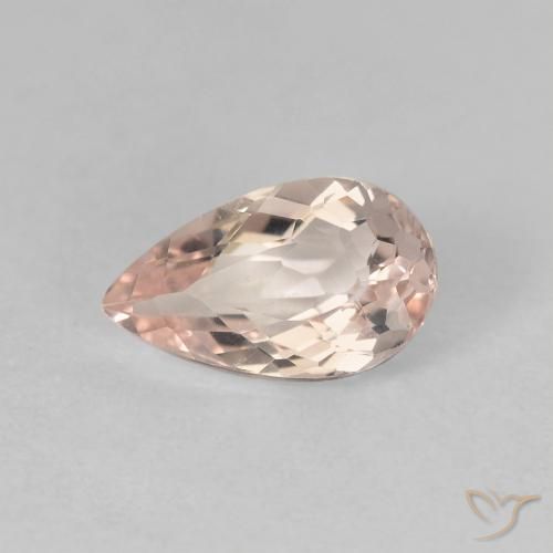 0.99ct Naturel Rose très clair Morganite, En forme de poire, VVS-VS
