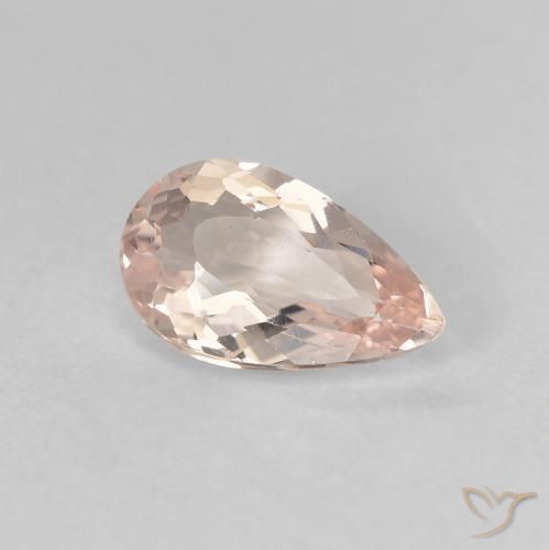 Morganite Rose très clair naturelle En forme de poire, 0.99 ct, VVS-VS