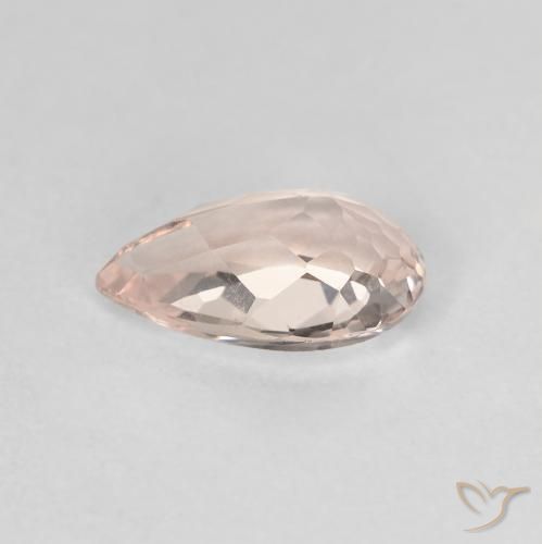 Morganite Rose très clair naturelle En forme de poire, 0.99 ct, VVS-VS