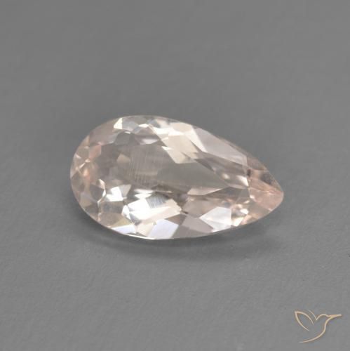 Morganite Rose moyen naturelle En forme de poire, 0.92 ct, VVS-VS