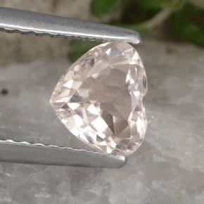 Morganite rose naturelle forme de coeur, 0,89 ct, VVS-VS