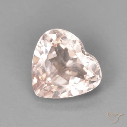0.94ct Naturel Medium Light-Pink Morganite, Cœur, VVS-VS
