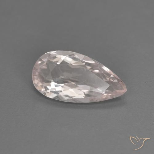 Morganite Rose clair naturelle En forme de poire, 0.98 ct, VVS-VS