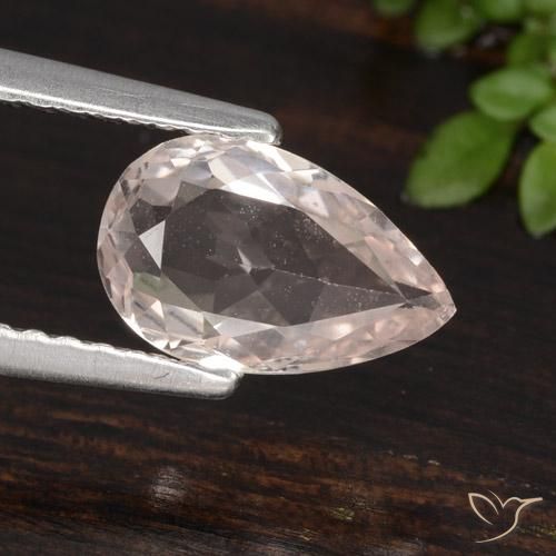 0.99ct Naturel Rose clair Morganite, En forme de poire, VVS-VS