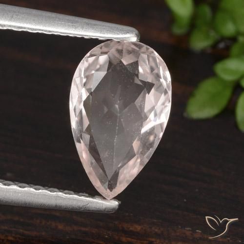 Morganite Rose clair naturelle En forme de poire, 0.99 ct, VVS-VS