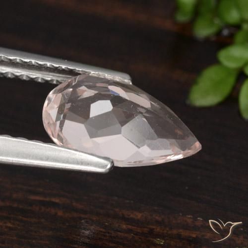 Morganite Rose clair naturelle En forme de poire, 0.99 ct, VVS-VS