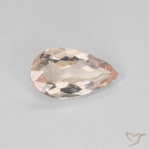 Morganite Medium Light-Pink naturelle En forme de poire, 0.91 ct, VVS-VS