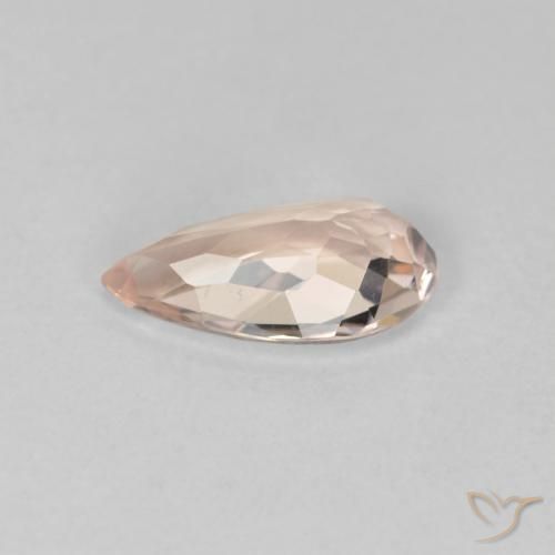Morganite Medium Light-Pink naturelle En forme de poire, 0.91 ct, VVS-VS