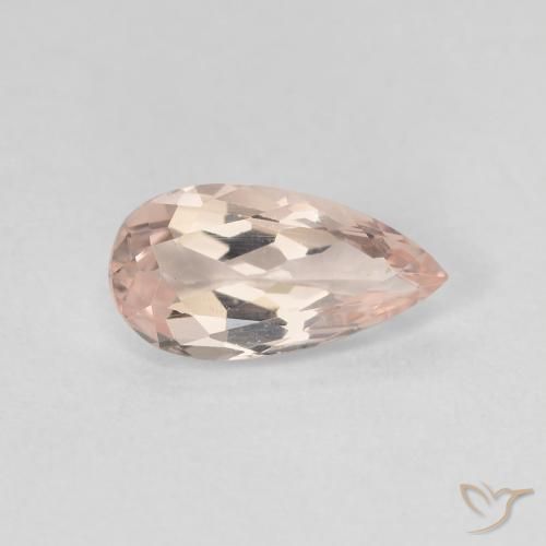 Morganite Rose très clair naturelle En forme de poire, 0.94 ct, VVS-VS