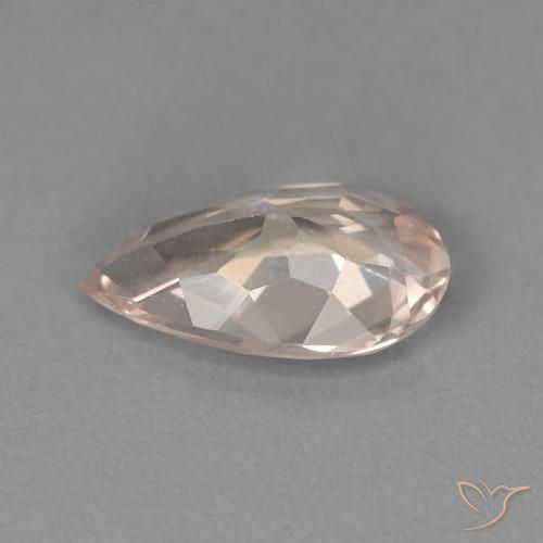 Morganite Saumon Rose naturelle En forme de poire, 0.93 ct, VVS