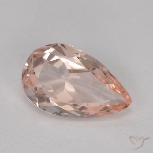 Morganite rose naturelle en forme de poire, 0,90 ct, VVS-VS