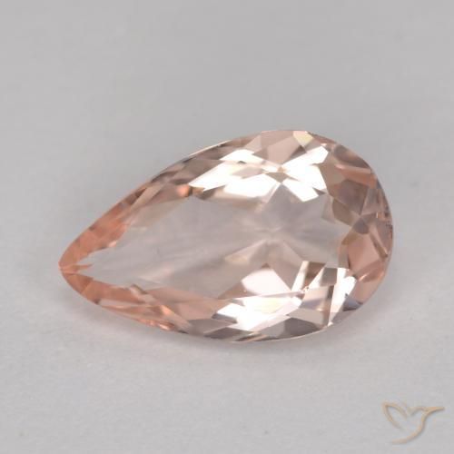 Morganite rose naturelle en forme de poire, 0,90 ct, VVS-VS
