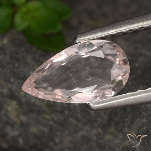 Morganite Rose clair naturelle En forme de poire, 0.58 ct, VVS-VS